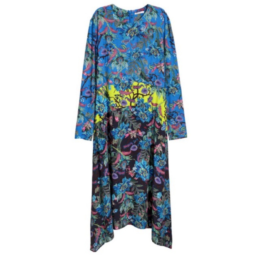 H&M Patterned Woven Blue Floral Dress